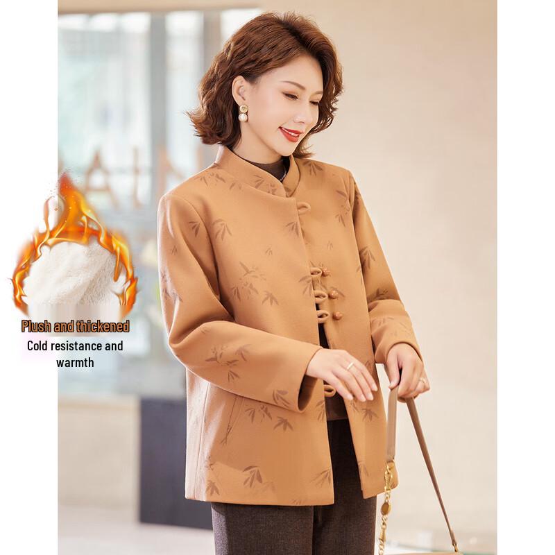 

Pastel Women s Mid-Aged Stand Collar Padded Short Coat 4XL