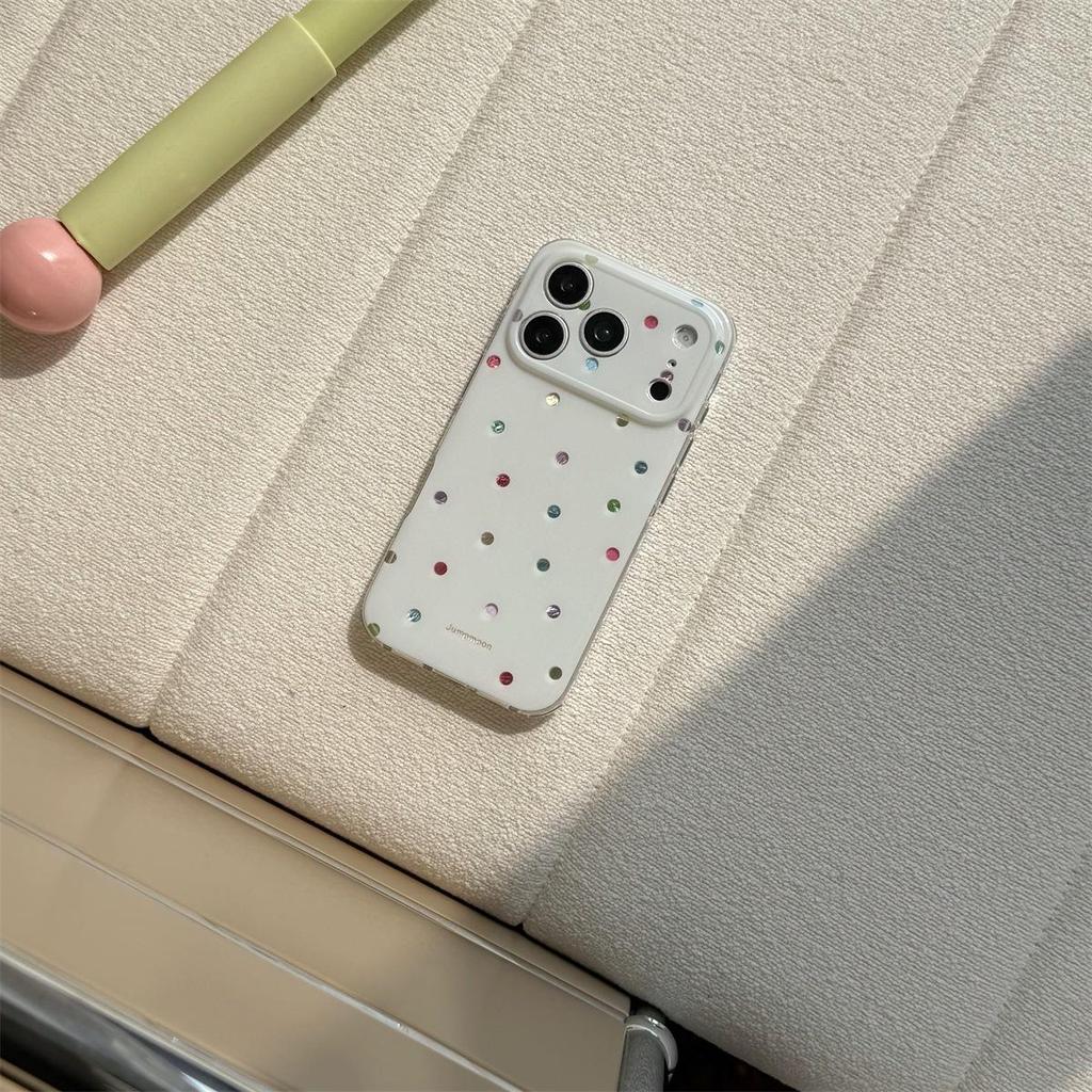 Gold-Plated Polka Dot iPhone 15 Pro Max Anti-Drop Case