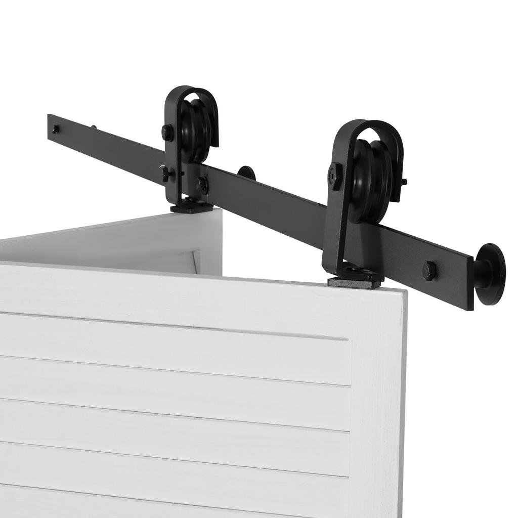 VEVOR Bi-Folding Sliding Barn Door Hardware Track Kit, 52" Top Mount Track Kit, Slide Smoothly & Quietly, Heavy Duty, Easy To Install