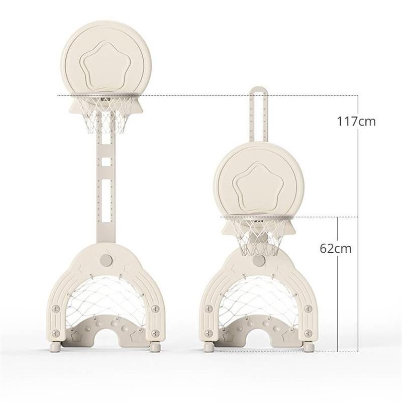 Kinder-Basketballständer, 3-in-1 verstellbarer Basketballrahmen, Fußballtor, Basketballständer-Set für drinnen und draußen