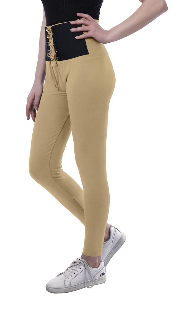 Moomaya Womens High Waisted Yoga Pants Corset Style Trendy Leggings