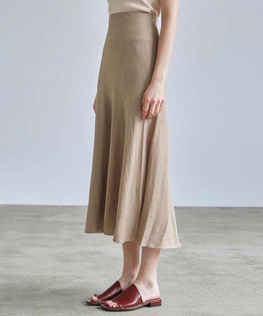 Nigaennikol Satin Long Skirt_Beige