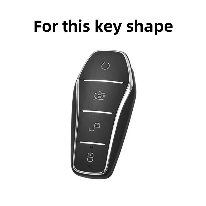 Car Key Cover Smart Remote Keys Case for BYD Tang DM 2018 Key Bag Auto Accessories Keychain Keyring Key Covers
