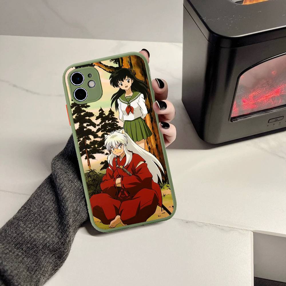Amine I-Inuyasha Matte Transparent Phone Cover For iPhone Case 16 15 14 13 12 11 Pro Max X XS Max Plus