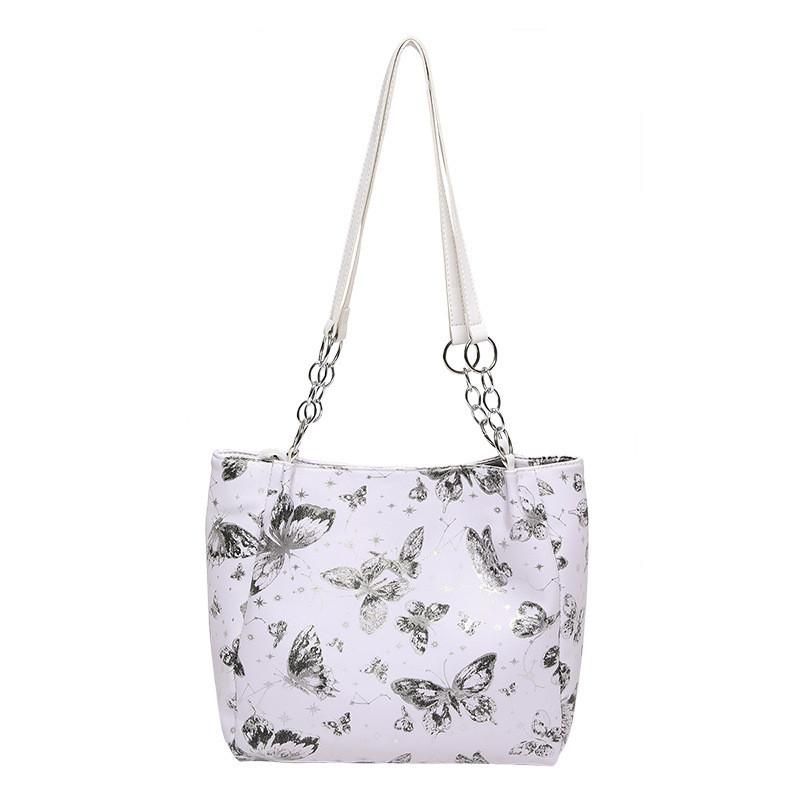 Stylish Street Fashion Butterfly Shoulder Bag For Women Large Capacity Tote Bag чёрный