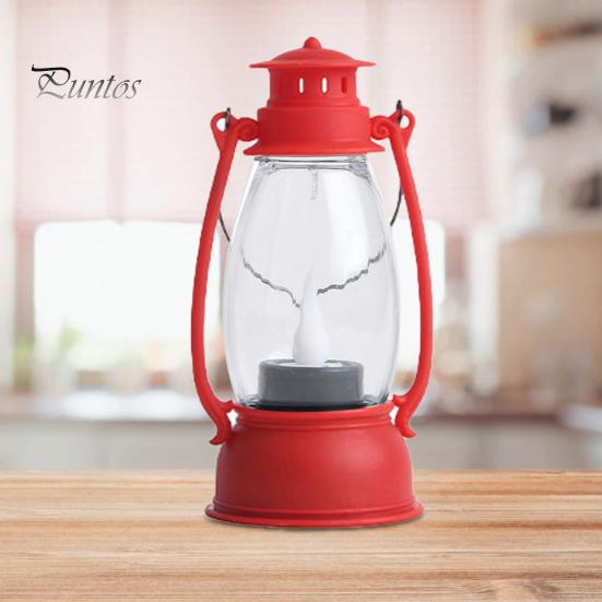 Retro Design Electronic Candle Lamp Super Bright Portable Handle Waterdrop Wick LED Lantern Light for Home
