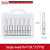 S2 PH2 Strong Magnetic Phillips Screwdriver Bit for Electric Drills and Air Screwdrivers