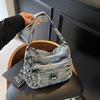 Denim Messenger Bag Vintage Women's Bag Large Capacity Multi-Layer Shoulder Bag