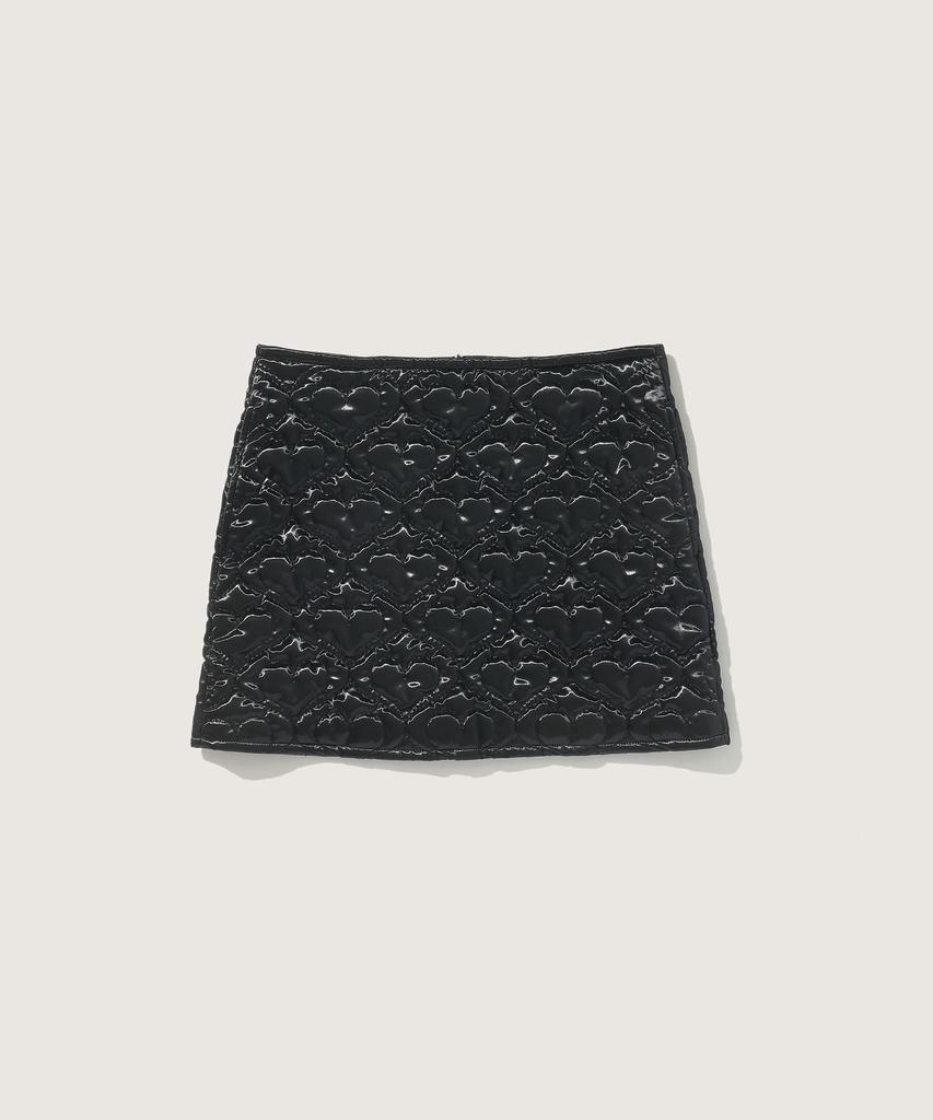 Plack Woman Heart Padded Skirt Black