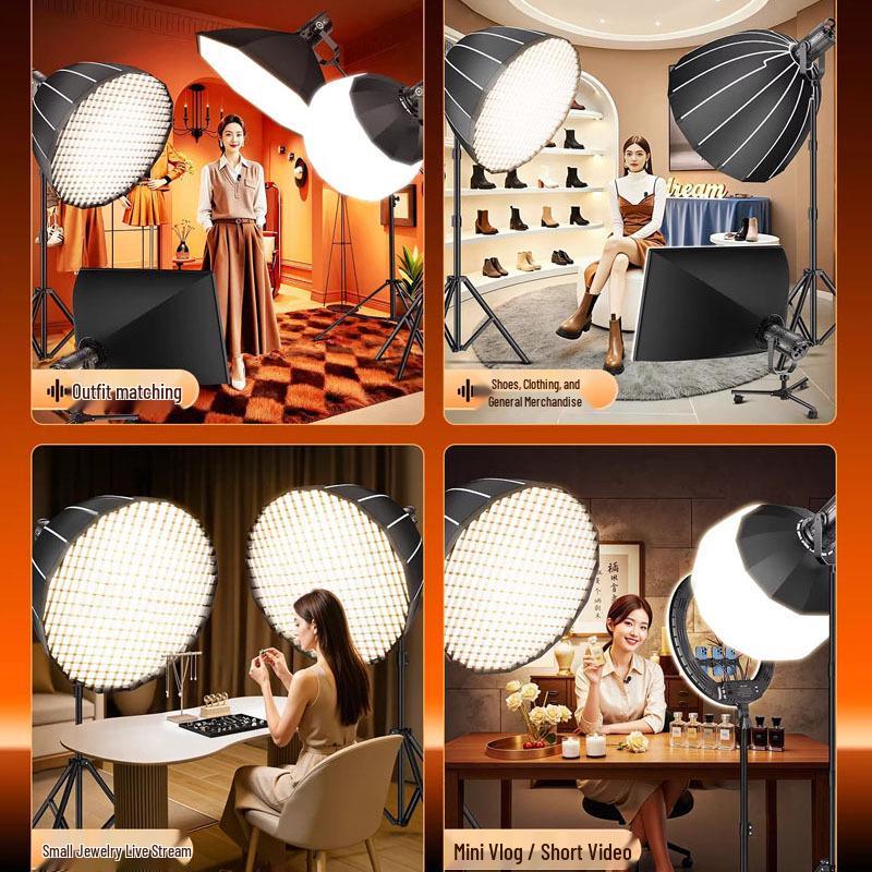 COB Photography Studio Light with Grid and Soft Light Mode for Clothing and Portrait Atmosphere