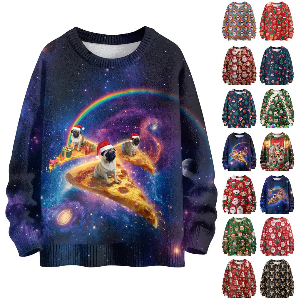 Christmas Sweatshirts For Women Knit Sweater Cute Shirt Fall Crewneck Pullover Tops