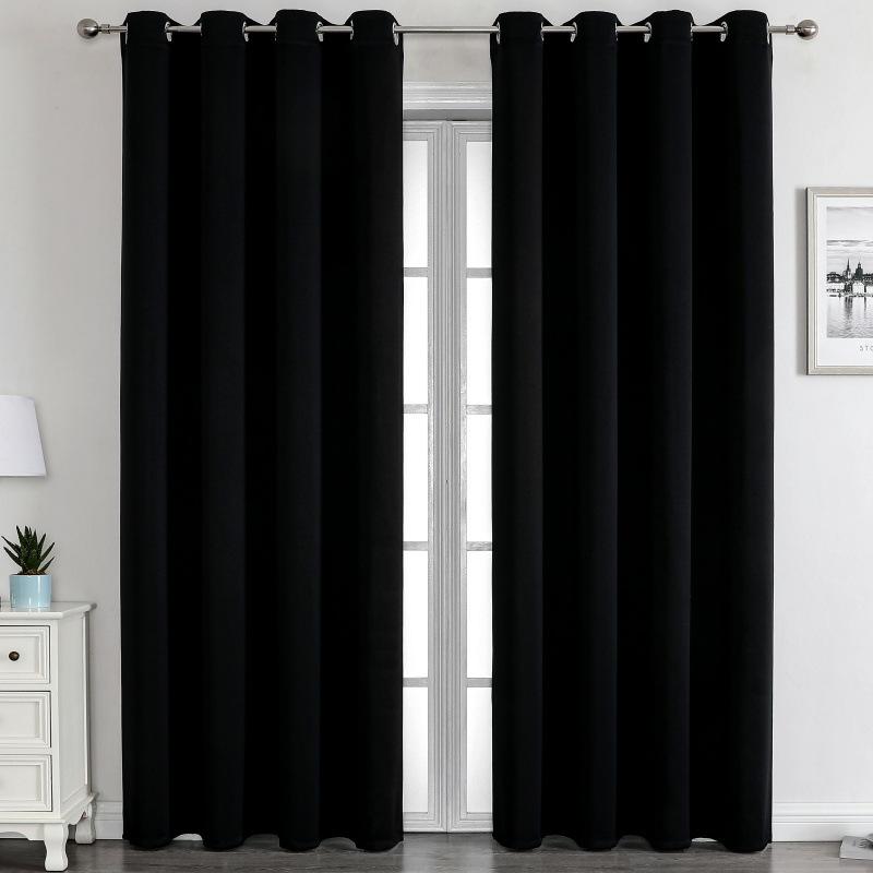 100% Blackout Curtains Heat Insulation Noise Reduction Privacy Protection Thermal Insulated Curtains Soundproof Curtains Light Blocking Curtains