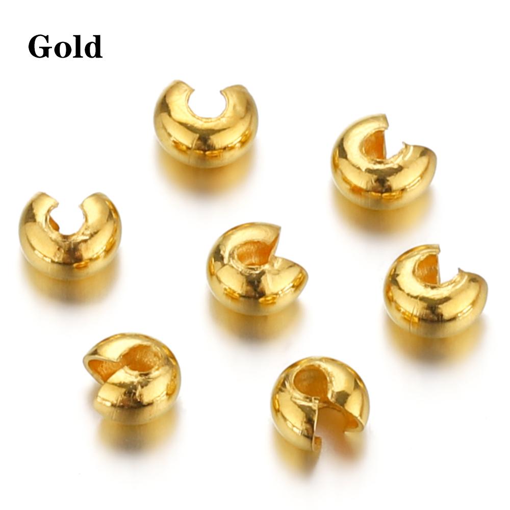 100pcs Open Crimp Beads Covers Crimp End Beads Stopper Spacer Beads for DIY Bracelet Jewelry Making Findings Components Supplies