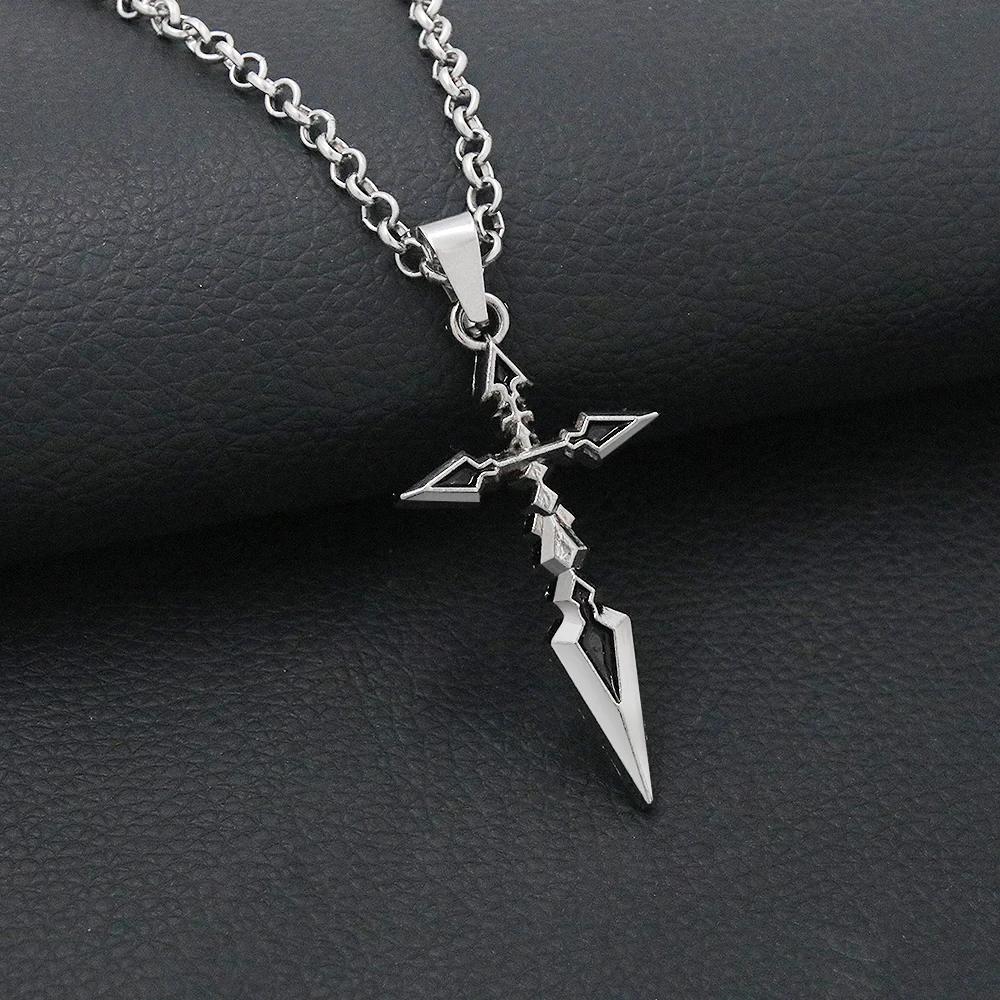 Anime Fate Stay Night Necklace Fate Zero Saber Emiya Cross Pendant Necklace For Women Men Accessories Manga Jewelry Gift