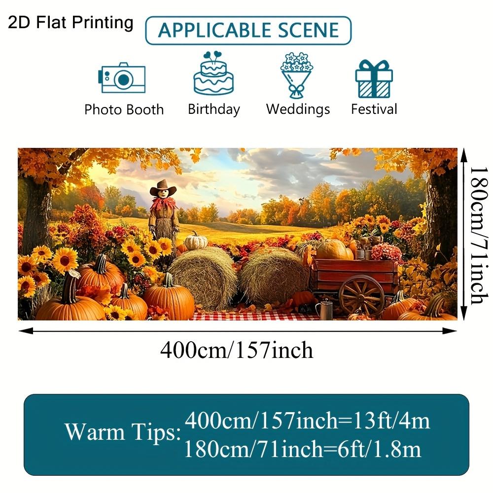 1 piece vintage autumn harvest scarecrow and haystack garage door flag -2D flat printing large fabric cover