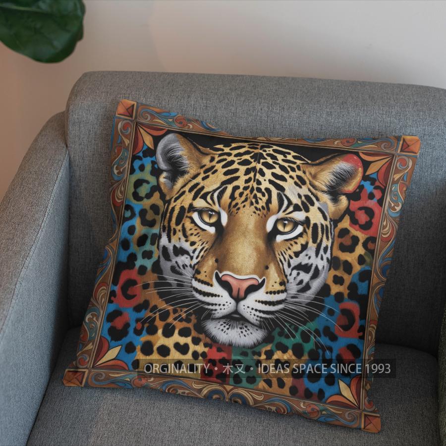 2D Wild Animal Print Abstract Leopard Pillow Cover Pattern Cushion Cover Suitable For Sofa Bedroom Car Pillow Cover