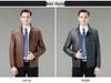 Brand Versatile Men's Stand Collar Leather Jacket, 2025 Spring/Autumn Collection - Cool Motorcycle Style for Mid-Aged and Young Men