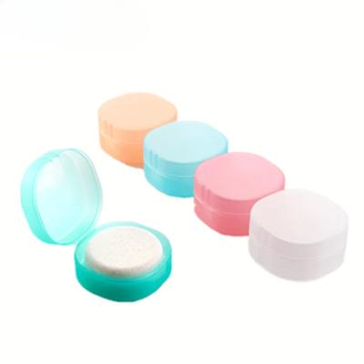 Portasapone rotondo in plastica trasparente Porta sapone con spugna Set di accessori per la casa e il bagno Edizione sapone portasapone alla moda