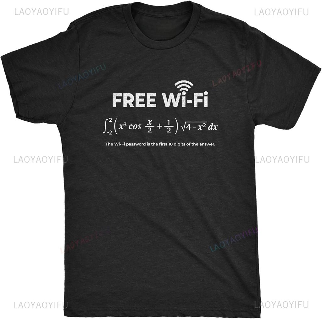 Funny Sarcasm Quote Mens Free WiFi Tshirt Math Equation Novelty Tee Men Clothing Printed Streetwear Graphic T Shirts