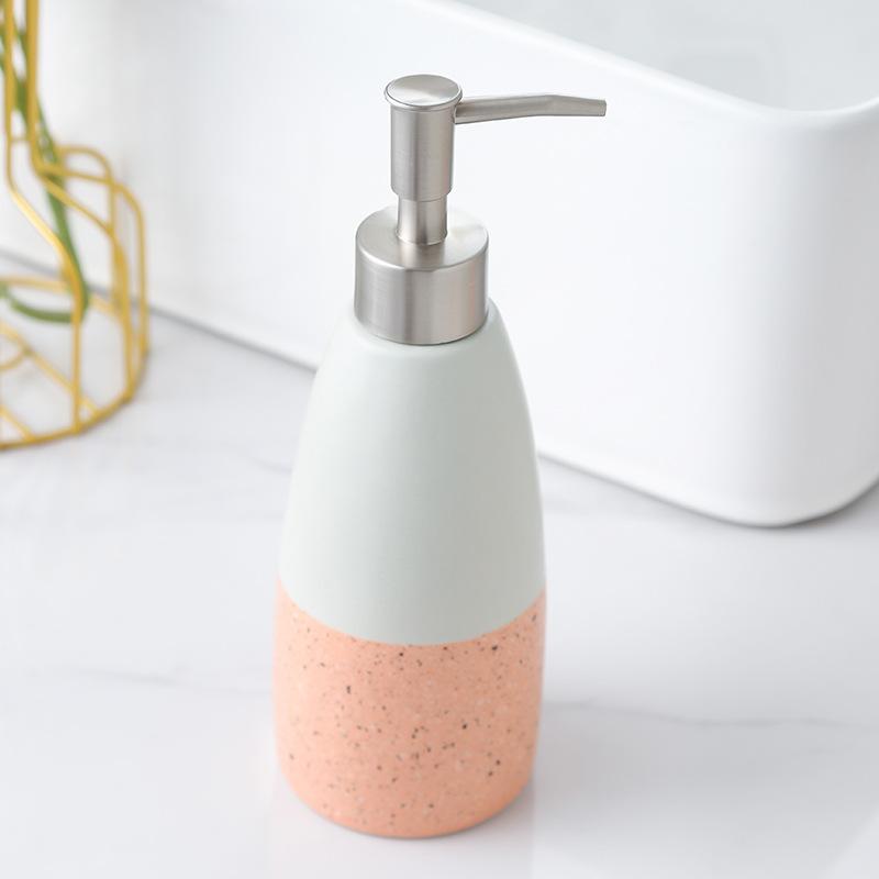 Creative Gradient Ceramic Lotion Bottle Toothbrush Holder Soap Dish Bathroom Accessories Press-type Lotion Bottle Soap Dispenser