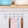 Punch-Free Metal Kitchen Cabinet Hook Rack with Seamless Design - Black and White, Over-the-Shelf Installation