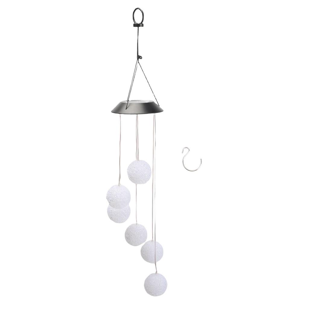Solar Wind Chime Light Rain Proof LED Color Gradient Smart Light Sensing Decor Hanging Wind Chime Lamp for Outdoor Ball