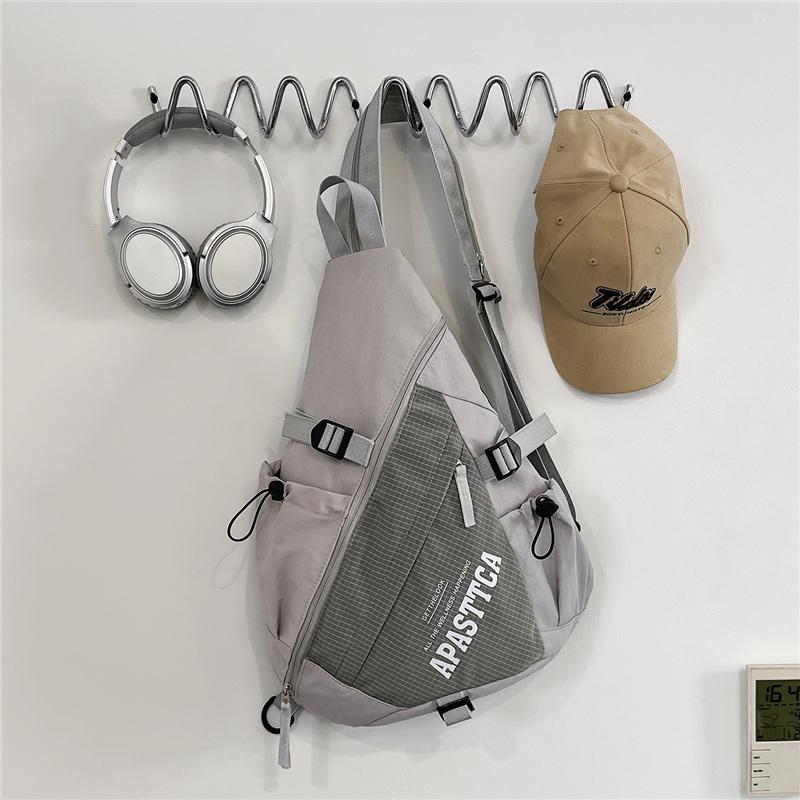 Large Capacity Chest Bag Sports Shoulder Crossbody Bag Contrast Multi-function Backpack