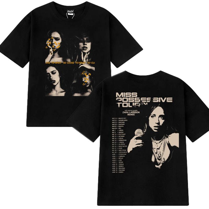 Tate McRae Miss Possessive Tour 2025 Double Sided Print T Shirt Men Women Fashion Y2k Short Sleeve T-shirts Unisex Cotton Tops