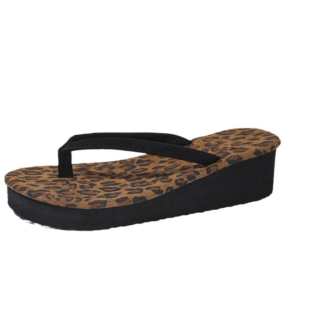 Slope heel cool slippers pinch feet summer new wear thick bottom open toe casual flip-flops women