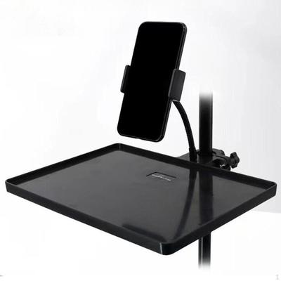 Bandeja para micrófono con abrazadera, soporte para teléfono con tarjeta de sonido, soporte para micrófono con abrazadera, estante soporte para