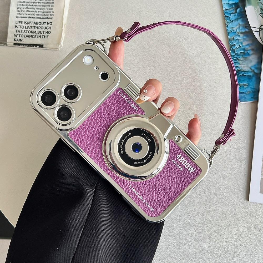 Creative 3D Camera Phone Case For iPhone 17 16 15 14 Plus 13 12 11 18 Pro Max Lens Protective Shockproof Cover with Lanyard
