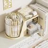 Rotating Desk Organizer with 2 Drawer, Pencil Pen Holder for Desk