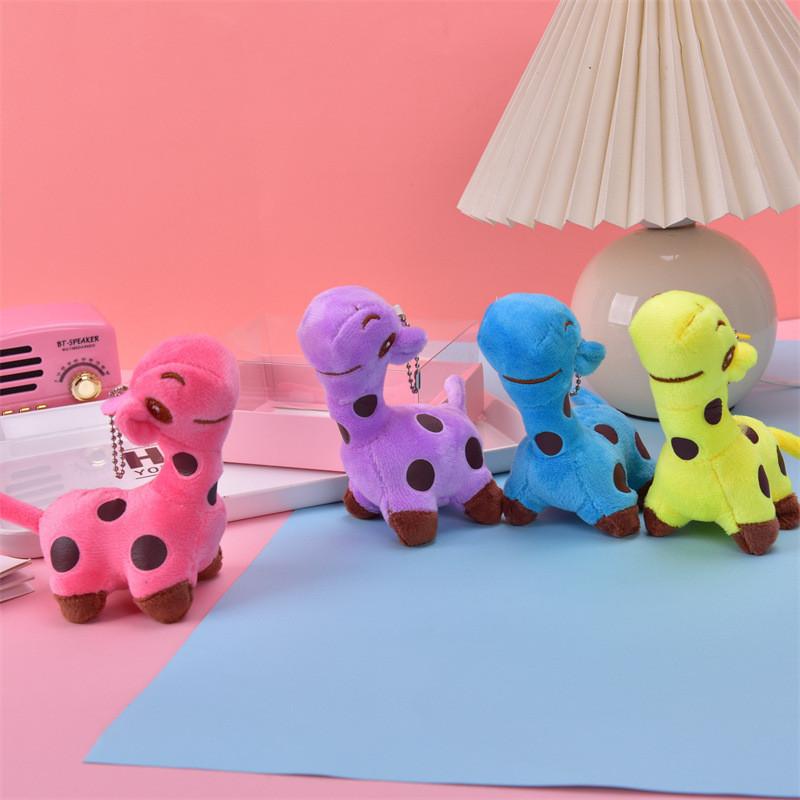 Adorable Plush Giraffe Keychain Miniature Stuffed Animal Bag Charm In Cute Colors