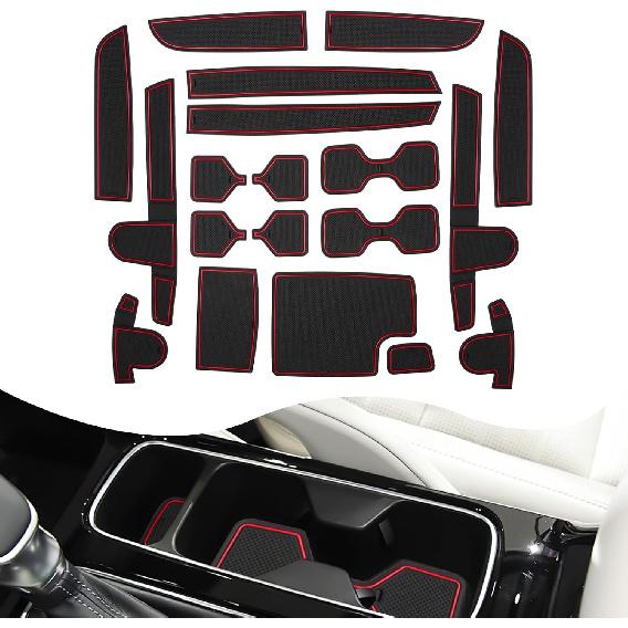 YEE PIN for Kia Seltos Center Console Liner Door Gate Slot Mats Door Mats Fit for 2021-2024 2025 Kia Seltos 2026 Accessories LX/S/EX/Nightfall