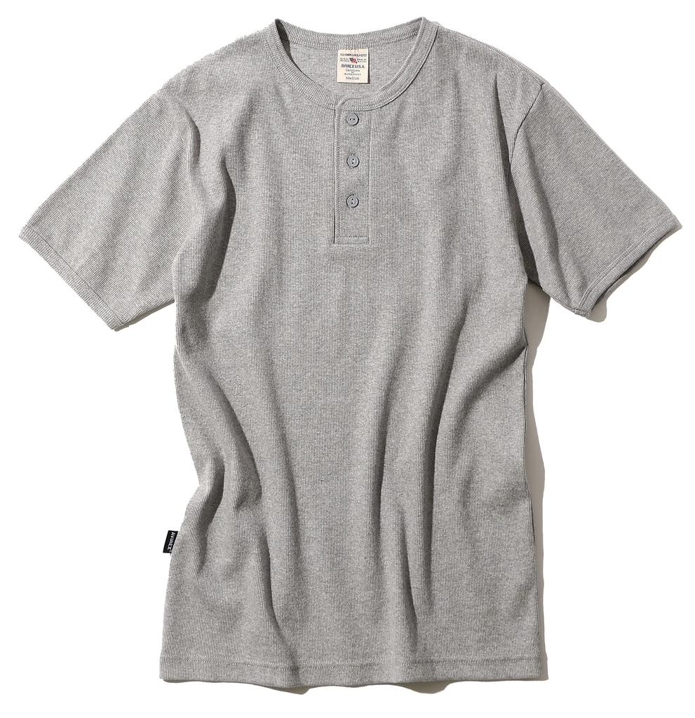 AVIREX DAILY RIB HENLYNECK TEE 6143504 men's L grey