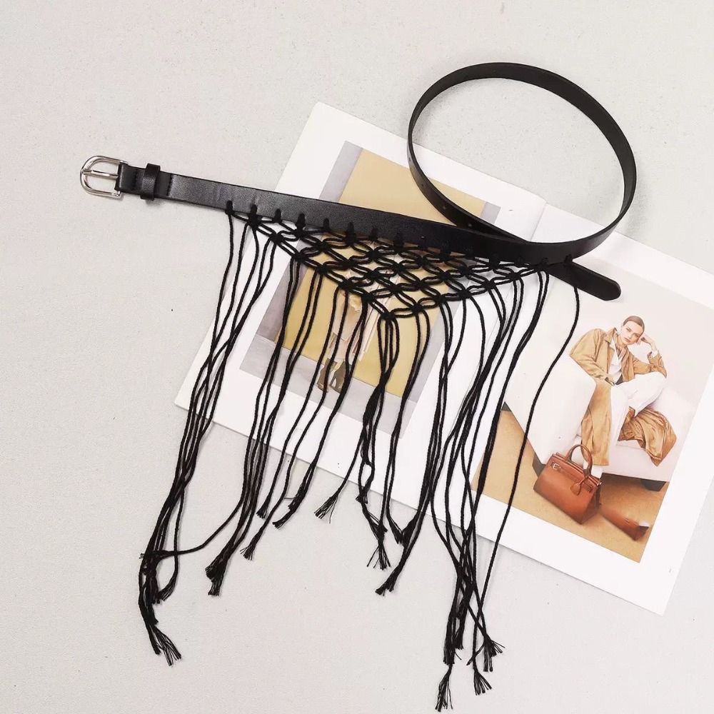Boho Bohemian Style Belts Retro Woven Tassel Waistband Vintage Tassel Weave Belts Women
