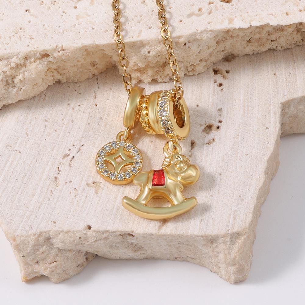 Подвеска Золотая Лошадка-качалка 2026: Роскошные ювелирные изделия со знаком Зодиака Лошадь