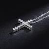 Ladies' Cross Pendant Necklace, Exquisite Heart-shaped Synthetic Zircon, Elegant Collarbone Chain, Fashionable Necklace for Daily Wear