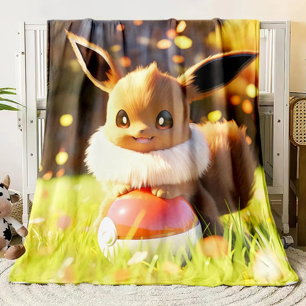 Pok É Mon Motiv Bedruckte Flanelldecke für Schlafzimmer, Wohnzimmer, Sofadecken, Büros, Mittagspausen, Picknicks,