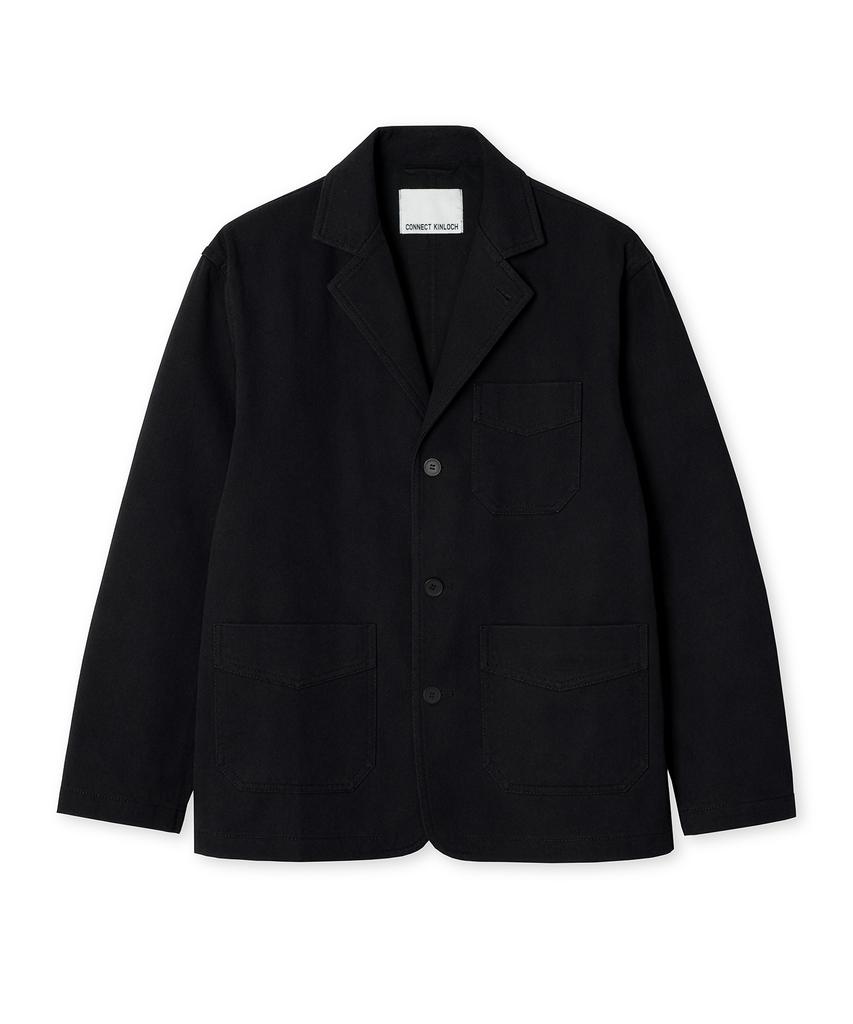Connect Kinloch Washed Cotton Loose Fit Jacket [Black]