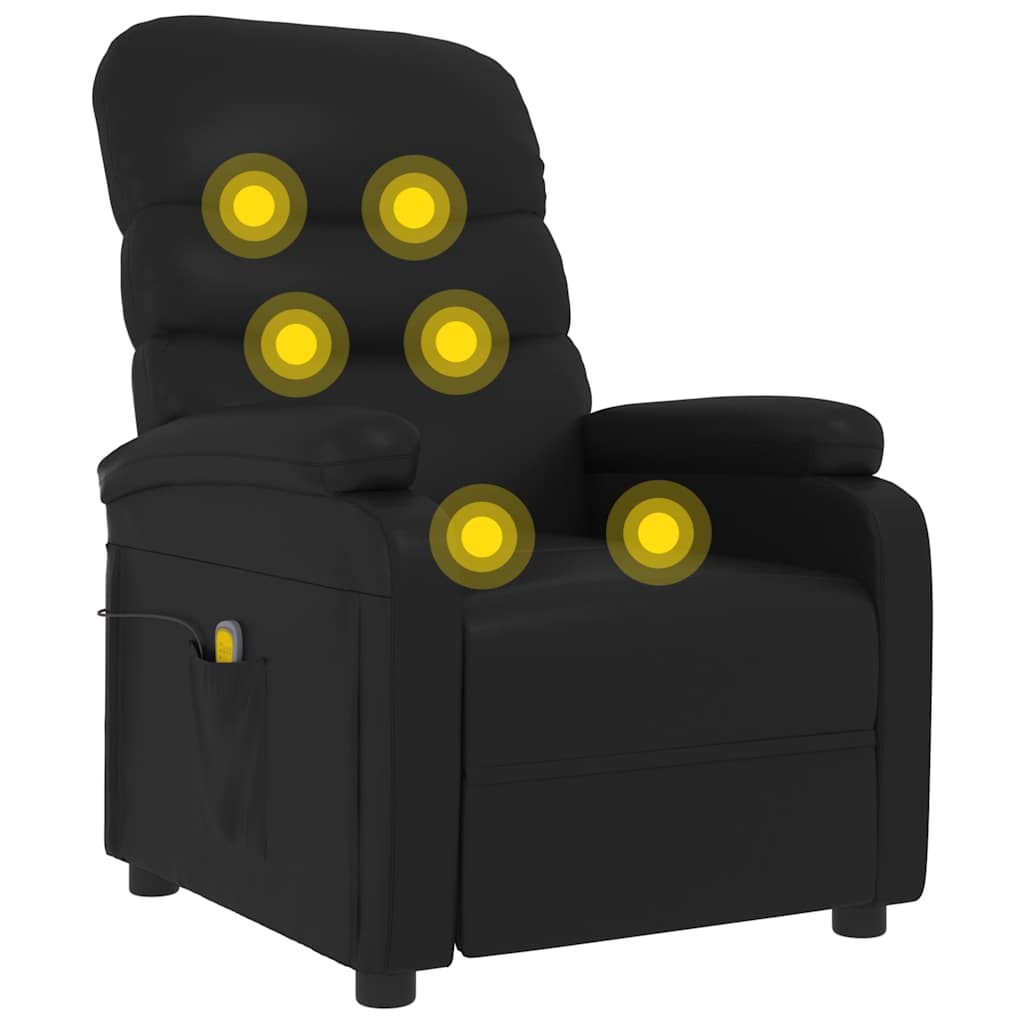 Vidaxl Massage Armchair, Black, Faux Leather