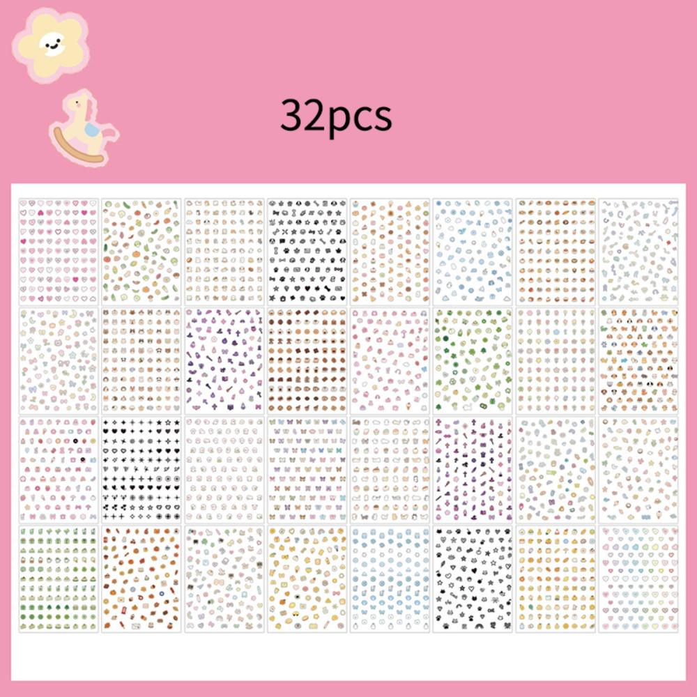 Cute Mini Nail Sticker Book Soft Embossed Diary Stickers Cartoon Self Adhesive Cup Stickers Children