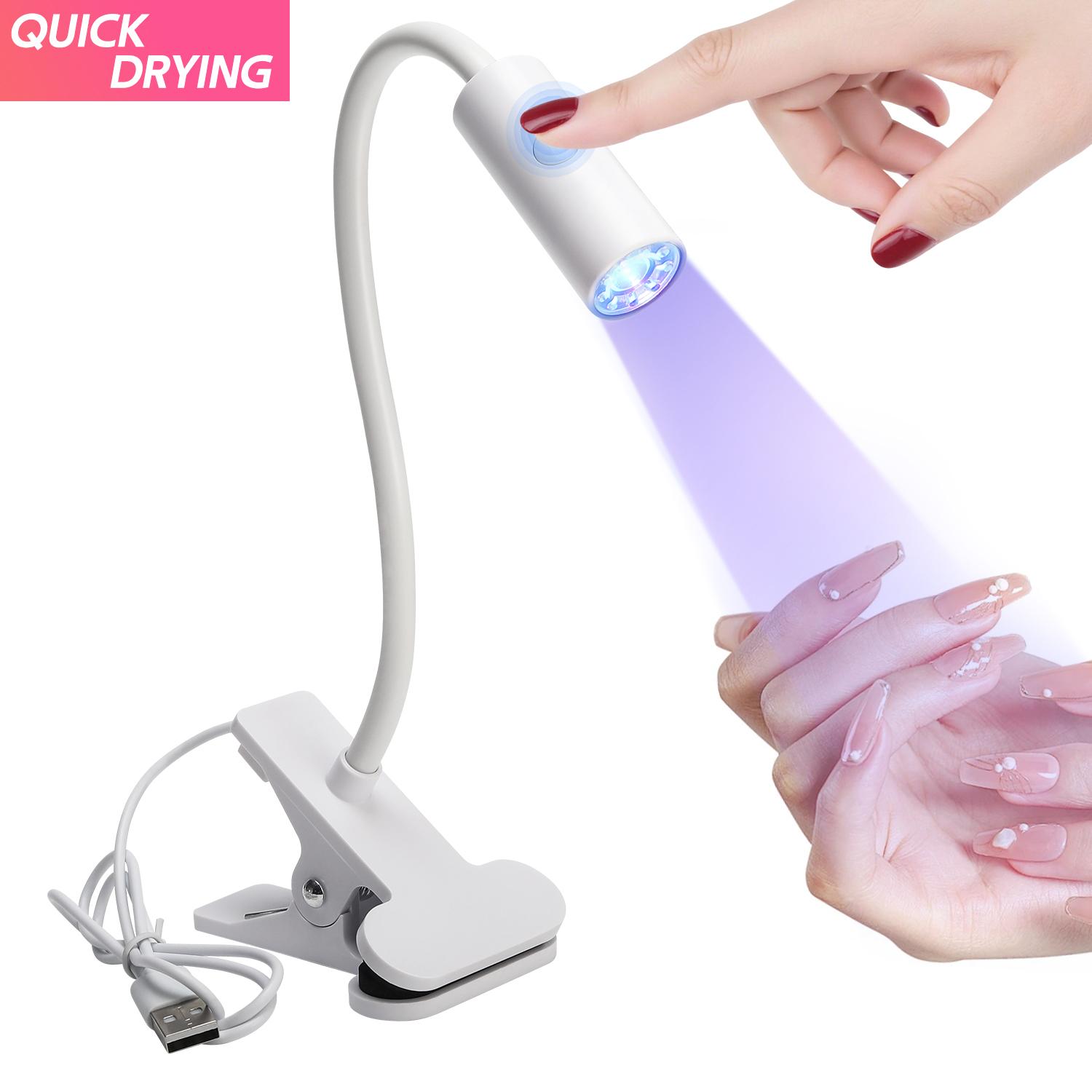 

DianaBeauty UV LED Nail Lamp LED UV Light with Clip and Flexible Tube Manicure Dryer UV Curing Light for Resin Curing Nail Art USB белый