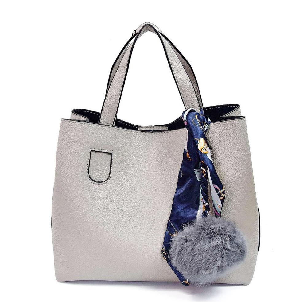 

Личи узор Мягкая искусственная кожа женская модная сумка женская сумка через плечо для девочек сумка комплект серый