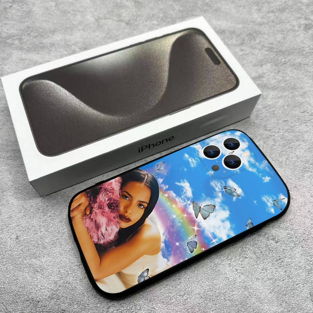 Sängerin A-AaliyahS Hip-Hop Handyhülle Für iPhone 17,16,15,14,13,12,Pro,Max,Plus,E,SE4,Air,Mini Schwarze Weiche Hülle