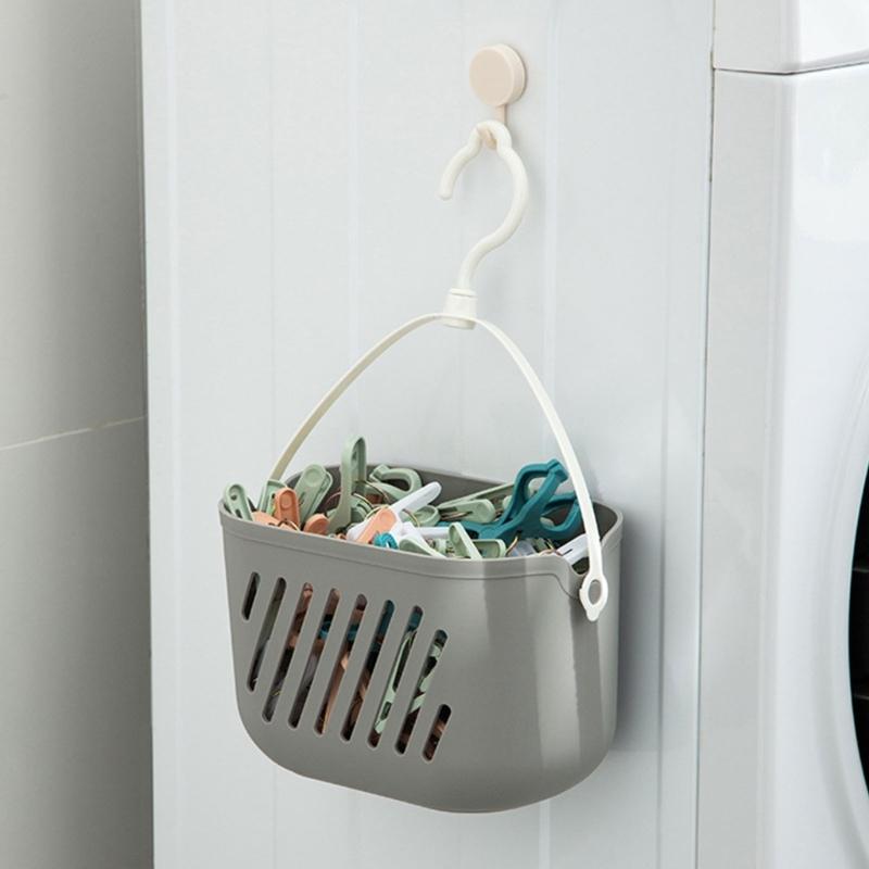 Hanging Shower Holders With Drainage Holes And Handle For Bathroom Organization Plastic Storage Basket Multi Purpose Bath Accessories