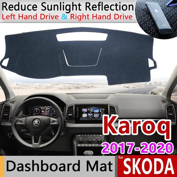 

Противоскользящий коврик для Skoda Karoq 2017 ~ 2022 2019 2020, противоскользящий коврик для приборной панели, солнцезащитный козырек, ковер с защитой от УФ-лучей, автомобильные аксессуары, ковер