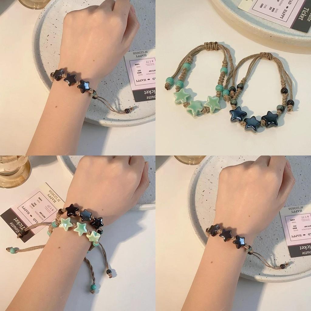 Minimalist Geometric Star Bracelet Unisex Handmade Dopamine Beads Spring 2024 Style