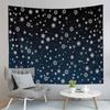 Snowflake Snowfall Tapestry Happy Christmas Tapestry Snowman Tapestry Wall Hanging Tapestries Art Decor Living Room Bedroom Dorm