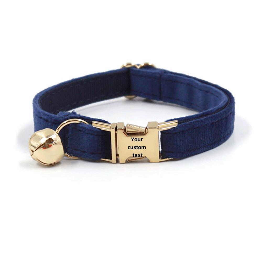 Personalized Soft Pet Choker Custom Name Phone Number Golden Buckles Adjustable Velvet Kitty Neckband Small Dog Identity Jewelry